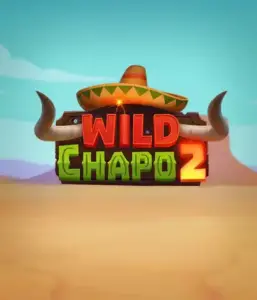 Experience the colorful Mexican desert with the Wild Chapo 2 game by Relax Gaming, showcasing a whimsical bull wearing a sombrero against a serene desert backdrop. This graphic captures the fun and adventure of the game, perfect for those who love culturally inspired slots, offering a entertaining gaming experience.